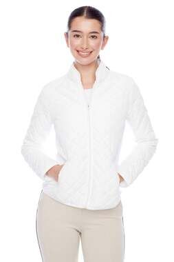 Swing Control Women's Jacket Large Quilted Full Zip Golf Lifestyle White